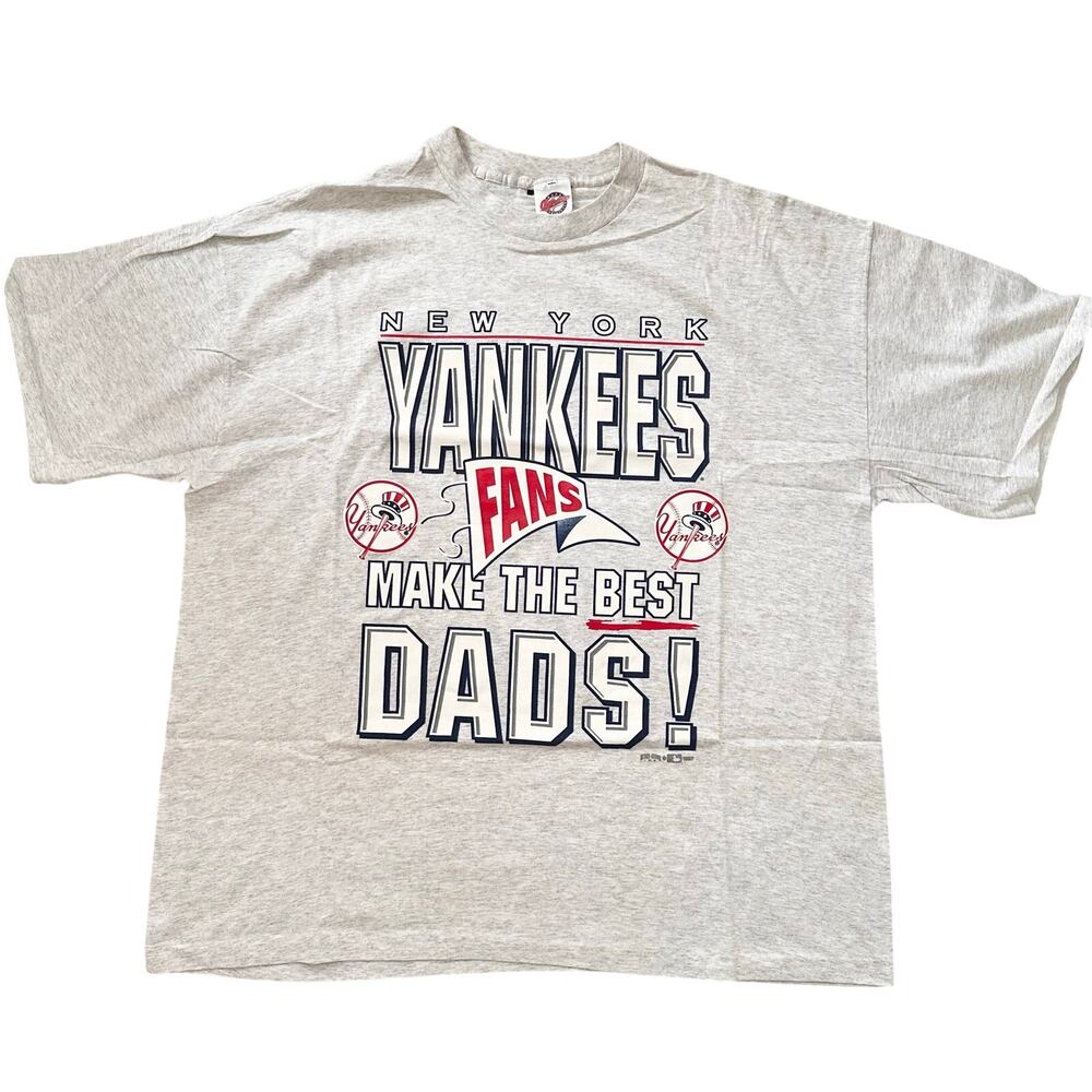 Hank Aaron Originals NY Yankees Fans Best Dads #1 Front Back Shirt Vintage 1997 - Picture 1 of 10
